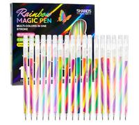 Esferográfico de Gel Degradado Arcoíris, 18 PCS Lápices con Purpurina Arcoíris, Rotuladores de Gel Mágicos que Cambian de Color para Álbumes de Recortes, Dibujos, Garabatear
