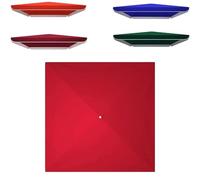 ESINY Funda de repuesto para sombrilla de patio de 3x3 metros, toldo cuadrado de 4 varillas para sombrilla de exterior, color rojo (3 unidades)