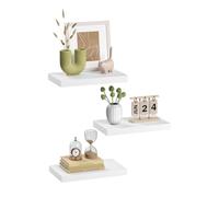 eSituro 3 Pcs Estantes Flotantes, 30cm Blanco Estante Moderno, Dormitorio | MDF Baldas de Madera, Fácil Montaje Repisa Exhibición y Organizador para Salón, Cocina, Baño, Oficina, Pasillo