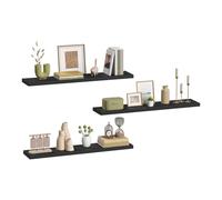 eSituro 3 Pcs Estantes Flotantes, 90cm Negro Estante Moderno, Dormitorio | MDF Baldas de Madera, Fácil Montaje Repisa Exhibición y Organizador para Salón, Cocina, Baño, Oficina, Pasillo