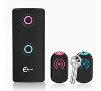 Esky Buscador Llaves, Localizador de Llaves 80dB Localizador Inalámbrico de Llaves con Base de Soporte y LED Control Remoto 1 Radio Frecuencia Transmisor 2 Receptores Negro