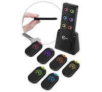 Esky Buscador Llaves, Localizador de Llaves 80dB Localizador Inalámbrico de Llaves con Base de Soporte y LED Control Remoto 1 Radio Frecuencia Transmisor 6 Receptores Negro