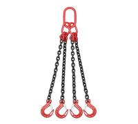 Eslinga de cadena, Eslinga de cadena, eslinga elevación una sola pierna Juego completo G80 Gancho acero al manganeso Para remolque de carga segura(2 tons 0.5 meters 4 legs 4 hooks)