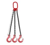 Eslinga de cadena, eslinga elevación una sola pierna Juego completo G80 Gancho acero al manganeso Carretilla elevadora, grúa(2 tons 1.5 meters 3 legs 3 hooks)