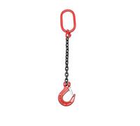 Eslinga de cadena, eslinga elevación una sola pierna Juego completo G80 Gancho acero al manganeso Carretilla elevadora, grúa(1 ton 1 meter 1 leg 1 hook)