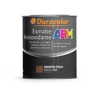 Esmalte Antioxidante ARM - Color Metal Efecto Forja Marrón Óxido - 750 ml - Superficie Exterior e Interior - Acabado Brillante y de Rápido Secado - Duracolor
