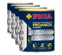 Esmalte antioxidante directo sobre óxido. SATINADO. Amarillo RAL 1023. 250 ML. Pintar sobre hierro y óxido sin necesidad de imprimación. PROANOX. (Paquete de 4)