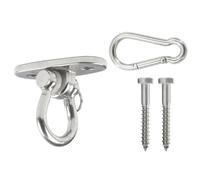esmen Kit de herrajes Acero Inoxidable for Colgar Columpios, Gancho Resistente for hamacas y sillas Sacos Arena(Silver-2,Self-Tapping Screws)