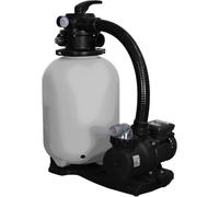 ESPA LEADER Equipo de Filtración Bomba de Agua y Filtro Compact 350, para Piscinas hasta 48 m³, Carga de Arena 35 kg, Compatible con Agua Salada, Válvula 6 Posiciones, Manómetro y Purga de Aire