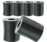 Espaciadores anchos de nailon negro M10, arandelas separadoras de diámetro interior (diámetro interno) 10,5 mm, diámetro exterior 25 mm, grosor 25 mm, M10 x 25 mm x 25 mm (paquete de 6)