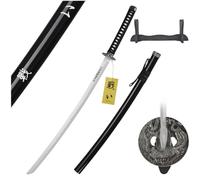 Espada katana decorativa de bambú, 103 cm, con funda (saya) y soporte | Ideal para decoración de habitaciones, oficinas, cosplay, anime, videojuegos y estilo Bushido. JT10318
