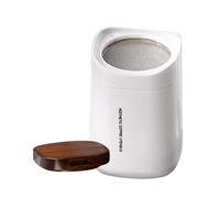 Esparcidor de azúcar glas tamiz magnético de malla fina para harina | Tapa de madera y dispensador de café de acero extraíble lavable para bebidas, dulces, pan y tartas blancas