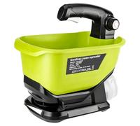 Esparcidor de energía de mano compatible con batería Ryobi de 18 V, esparcidor de fertilizante de mano de 5 velocidades, capacidad de 3.7 L, esparcidor de transmisión ajustable de 140° para semillas