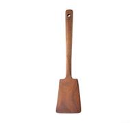 Espátula de madera hecha de madera de acacia de origen sostenible, resistente al calor, cuchara para freír con punta redondeada y pulida
