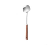 Espátula de para acero Inoxidable 304 con Mango de Nogal para Plancha y Grill - Utensilio Cocina para profesional Antiadherente 36x10.7cm(small)