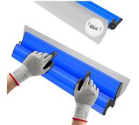Espátula profesional de 60 cm con hoja de acero inoxidable y removedor de papel pintado integrado, herramienta de espátula con mango ergonómico en Z para grandes áreas de trabajo, decoración de pared
