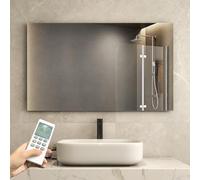 Espejo calefactor por infrarrojos con termostato, 580 W, panel de pared con mando a distancia