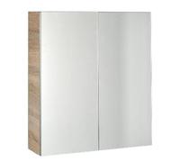 Espejo con armario Aqualine VEGA, dimensiones 60x70x18 cm, acabado en roble plateado