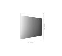 Espejo con luz LED emco MI 250+, amplio corte de luz en la parte superior, panel de control táctil, anchura 1400mm, 107140007000300, Versión: Altura: 700 mm