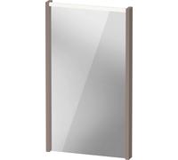 Espejo D-Code de Duravit, panel de luz LED superior, 400x700mm, requiere interruptor de luz externo, 3 W, DC7075043430000, Color: Basalto mate