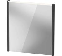 Espejo D-Code de Duravit, panel de luz LED superior, 650x700mm, requiere interruptor de luz externo, 5 W, DC7076049490000, Color: Grafito mate