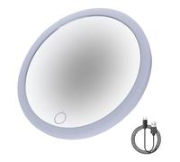 Espejo de Aumento 10X con Luz y Ventosas, LED para Pared, Portátil para Tocador, Escritorio, Baño, Dormitorio, Blanco