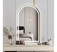 Espejo de baño antivaho de alta definición de 40 x 70 cm, montado en la pared con luz LED de un solo toque, diseño elegante y funcional para baños modernos, reflejo sin niebla y fácil instalación