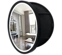 Espejo De Baño Con Iluminación LED, Armario Con Espejo De Baño LED Redondo, Mueble De Pared Redondo De Madera Con Almacenamiento, Espejos De Pared Con Interruptor Táctil(A-3-color light,50cm)