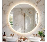 Espejo de Baño con Luz LED Regulable en 3 Colores - Espejo de Pared ANTIVAHO con Ajuste de Brillo y Memoria - Interruptor Táctil y Retroiluminación Inteligente