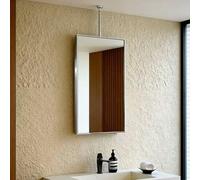 Espejo de baño Espejo de Maquillaje de tocador Espejo Colgante rectangular montado en el Techo con Marco de Metal de Acero Inoxidable Espejo Cuadrado, Espejos Decorativos para Pared(40cmx60cm)