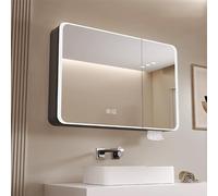 Espejo de baño LED antivaho, espejo de maquillaje montado en la pared con interruptor táctil de atenuación y diseño elegante para baños modernos, iluminación de alta definición