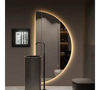 Espejo de baño LED, brillo ajustable, antivaho, 3 colores de luz, diseño montado en la pared para entrada y decoración del hogar, perfecto para baños modernos e interiores elegantes