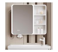 Espejo de baño LED - Espejo de maquillaje antivaho con interruptor táctil, montaje en pared de alta definición, 39.3 x 27.6 pulgadas, elegante solución de almacenamiento para baños modernos (color: B)