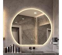Espejo de baño LED regulable con interruptor táctil, antivaho, espejo de tocador montado en la pared, diseño elegante para maquillaje brillante, tamaño: 90 cm, perfecto para baños modernos