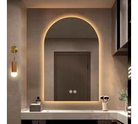 Espejo de baño LED regulable de 40 x 60 cm, montado en la pared, espejo inteligente antivaho, diseño de luz de 3 colores, ideal para baños modernos Sk & Slish decoración del hogar.