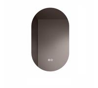 Espejo de baño ovalado antivaho con luz LED, espejo cosmético montado en la pared, 40 x 80 cm, 50 x 80 cm, 50 x 100 cm, ideal para maquillaje, elegante diseño blanco para baños modernos