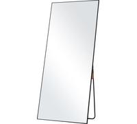 Espejo de cuerpo completo VEVOR, 180 cm x 80 cm, espejo de pie rectangular de gran tamaño, apto para colgar o apoyar, con base, fabricado en vidrio templado, con marco de aleación de aluminio, ideal p