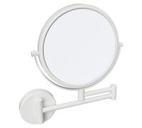 Espejo de maquillaje colgante X-ROUND, blanco, diámetro 200 mm, de doble cara, color blanco mate