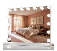 Espejo de Maquillaje con Luz LED - Tocador con 10 Bombillas, 3 Modos de Luz, Control Táctil y USB Recargable - Espejo con Aumento para Maquillaje Profesional