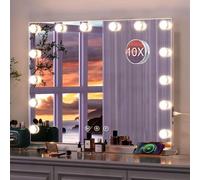 Espejo de maquillaje de superficie plana con iluminación LED