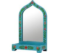 Espejo de maquillaje decorativo de estilo oriental, espejo de pared para pasillo, hecho de madera, marca Akriti -2-