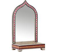 Espejo de maquillaje decorativo de estilo oriental, espejo de pared para pasillos fabricado en madera, modelo Akriti -1-