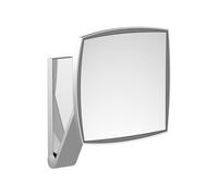 Espejo de maquillaje KEUCO iLook_move, iluminado, angular, cromado, con guía de cables empotrada para interruptor de luz de habitación, 17613019003