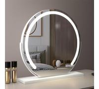 Espejo de maquillaje LED con luces de 40 cm, color blanco, espejo cosmético montado en la pared con interruptor táctil inteligente para dormitorio, tocador y tocador
