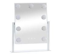 Espejo de maquillaje majuro plástico blanco 7x30x36 cm