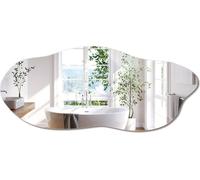 Espejo de pared asimétrico de 90 x 40 cm – Espejo de diseño sin marco, ideal para el salón, gran espejo para el baño, diseño asimétrico, espejo de pared, espejo para el recibidor