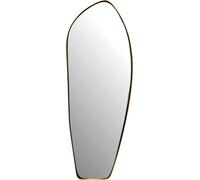 Espejo de pared asimétrico WOHNLING, 33x90 cm, metal, espejo de pared dorado, hierro, espejo decorativo de forma irregular con marco, espejo de pared grande, espejo para pasillo, espejo alargado