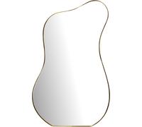 Espejo de pared asimétrico WOHNLING, 60x100 cm, metal, para colgar, color dorado, hierro, espejo decorativo de forma irregular con marco, espejo grande para pared, ideal para pasillos