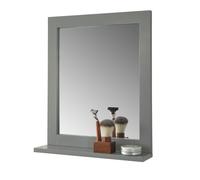 Espejo de pared con 1 estante espejo de baño color gris oscuro frg129-sg sobuy