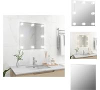 Espejo de pared con iluminación LED, cuadrado, de vidrio